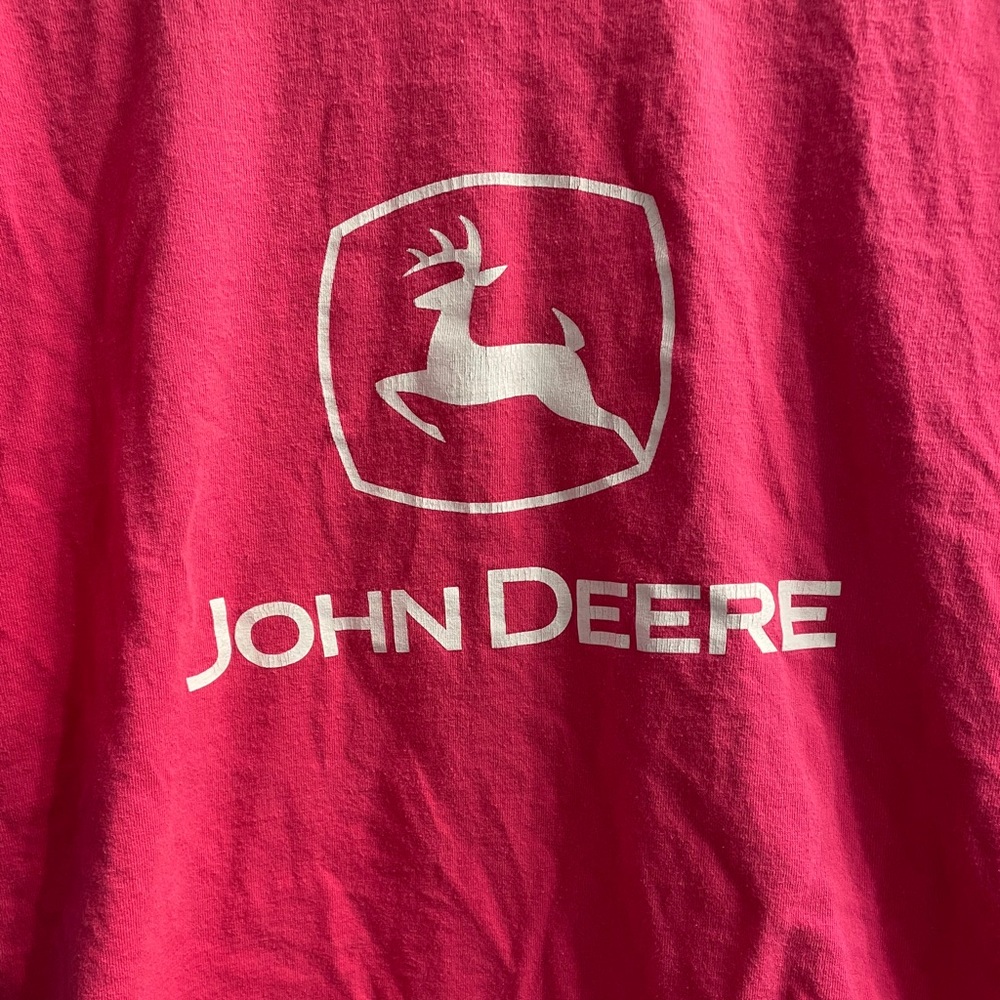 Large pink John Deere tshirt women’s